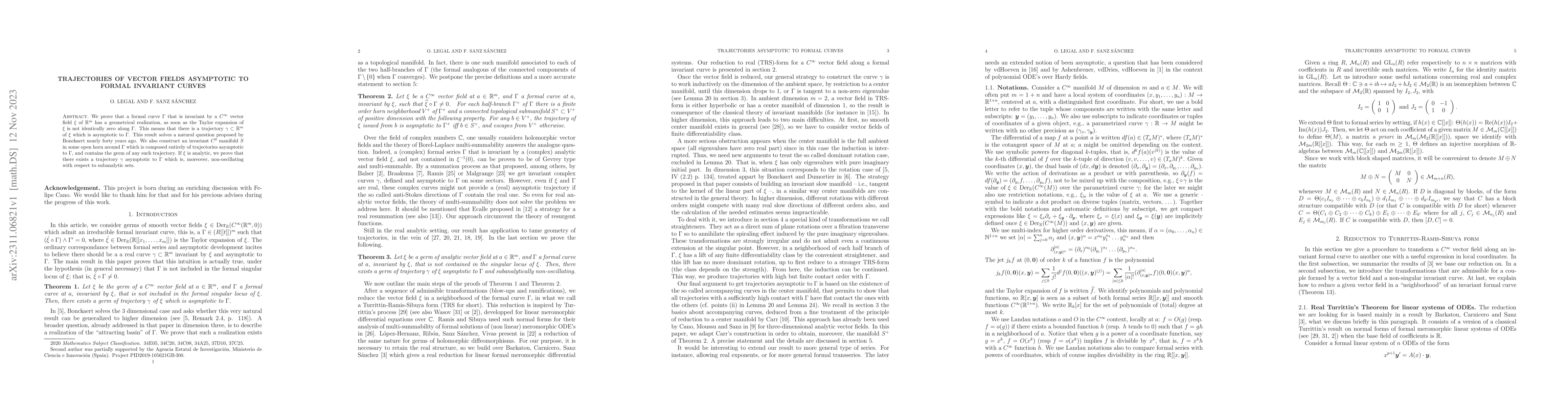 Thumbnail for Trajectories of vector fields asymptotic to formal invariant curves