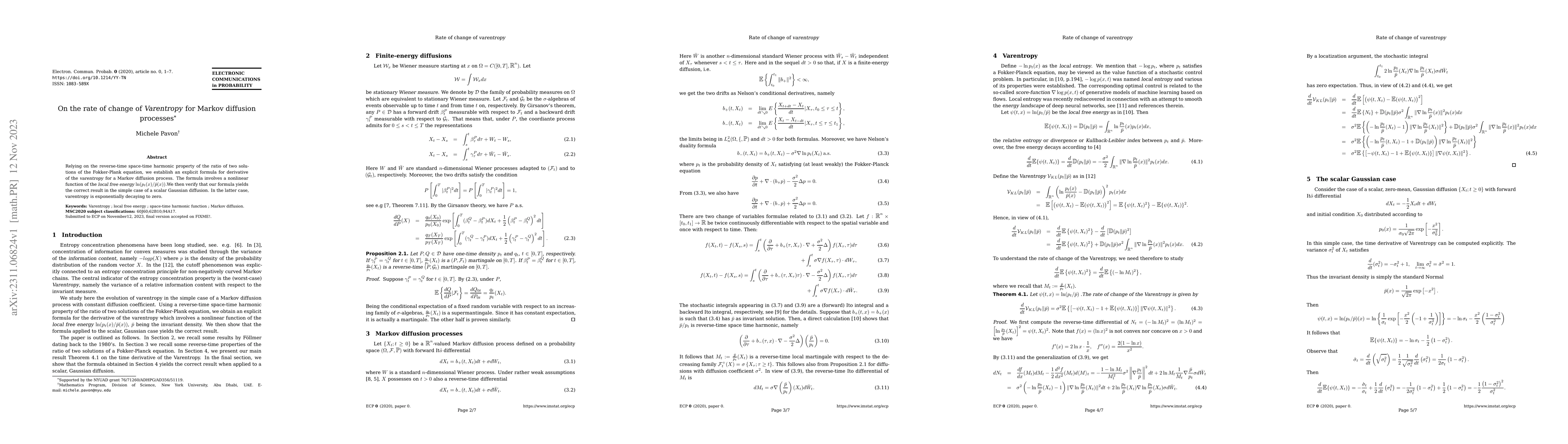 Thumbnail for On the rate of change of Varentropy for Markov diffusion processes