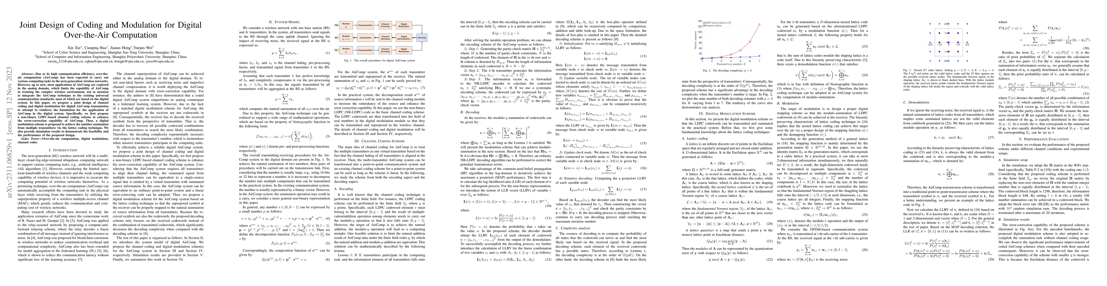 Thumbnail for Joint Design of Coding and Modulation for Digital Over-the-Air
  Computation