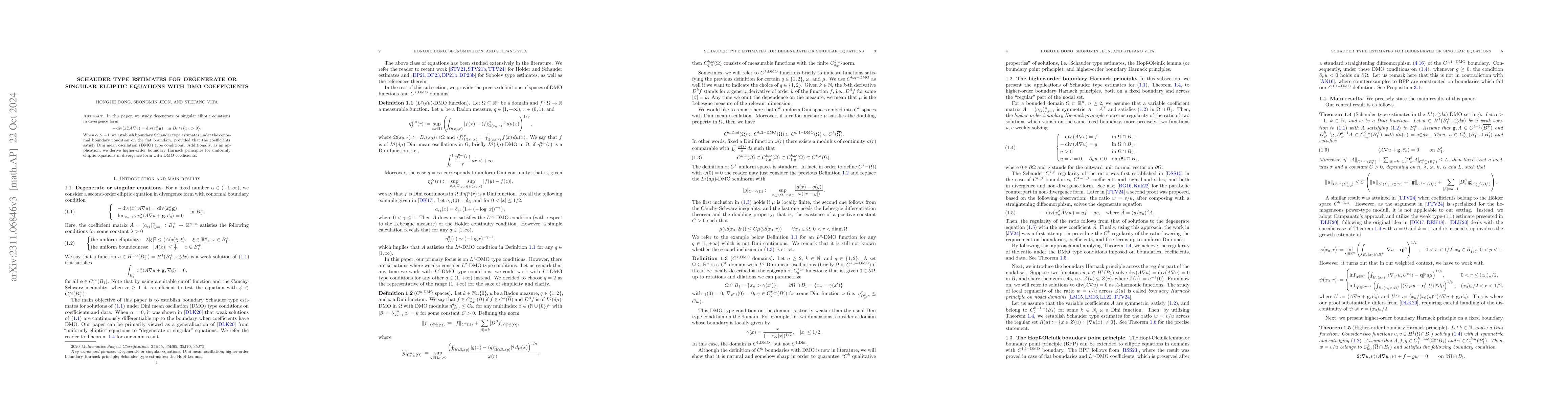 Thumbnail for Schauder type estimates for degenerate or singular elliptic equations
  with Dini mean oscillation coefficients with application