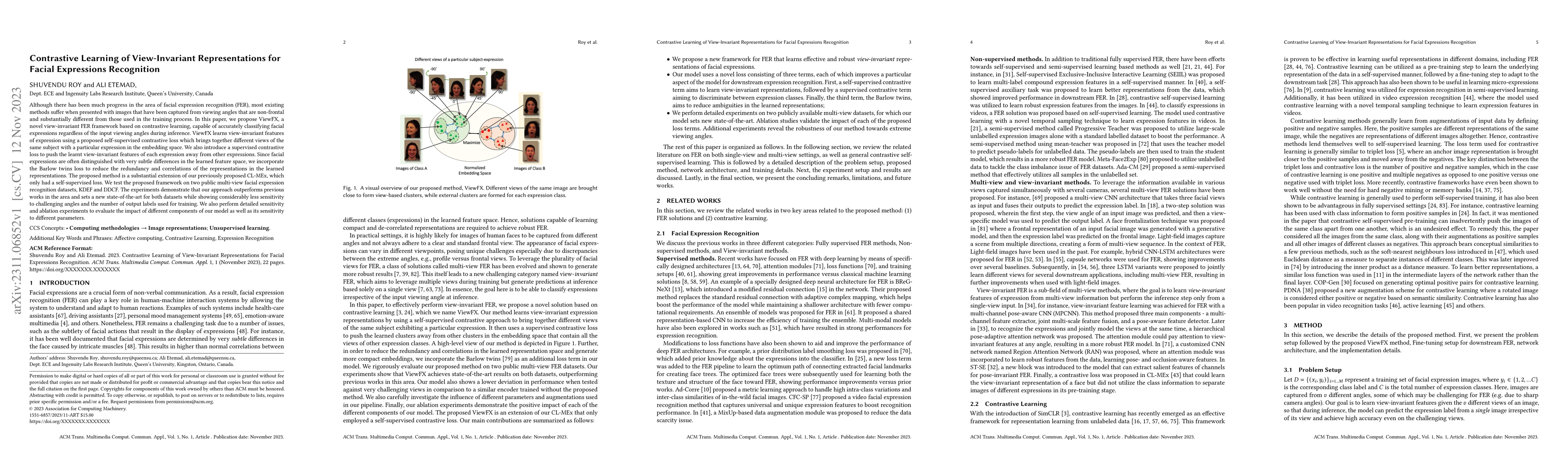 Thumbnail for Contrastive Learning of View-Invariant Representations for Facial
  Expressions Recognition
