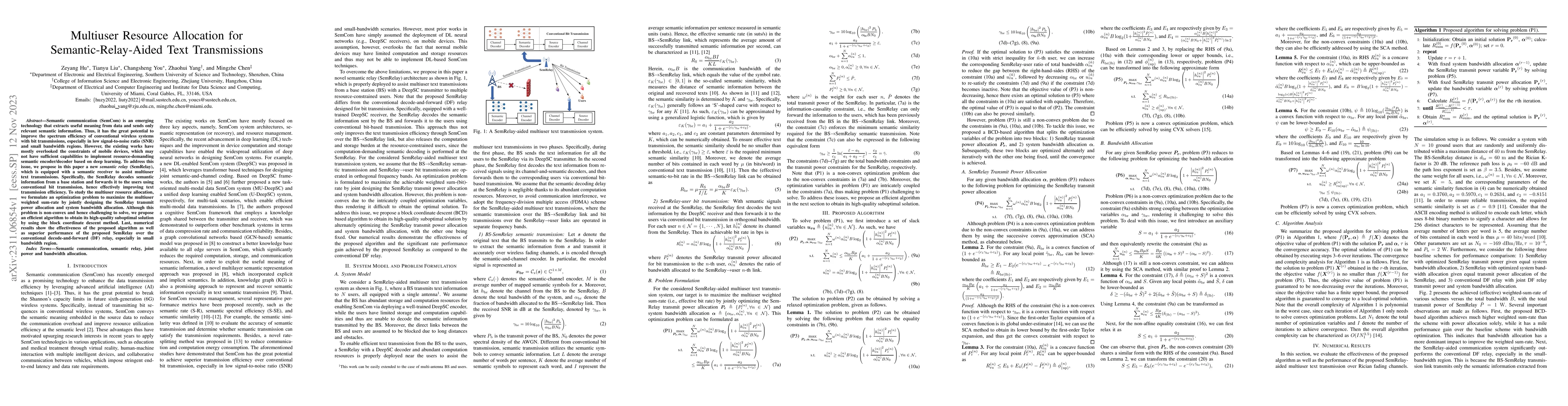 Thumbnail for Multiuser Resource Allocation for Semantic-Relay-Aided Text
  Transmissions