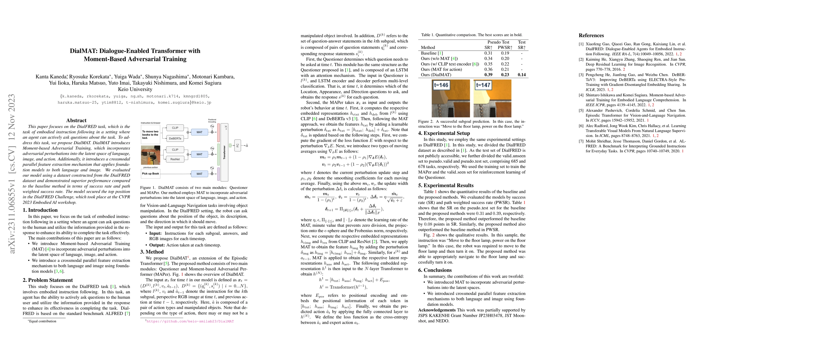 Thumbnail for DialMAT: Dialogue-Enabled Transformer with Moment-Based Adversarial
  Training