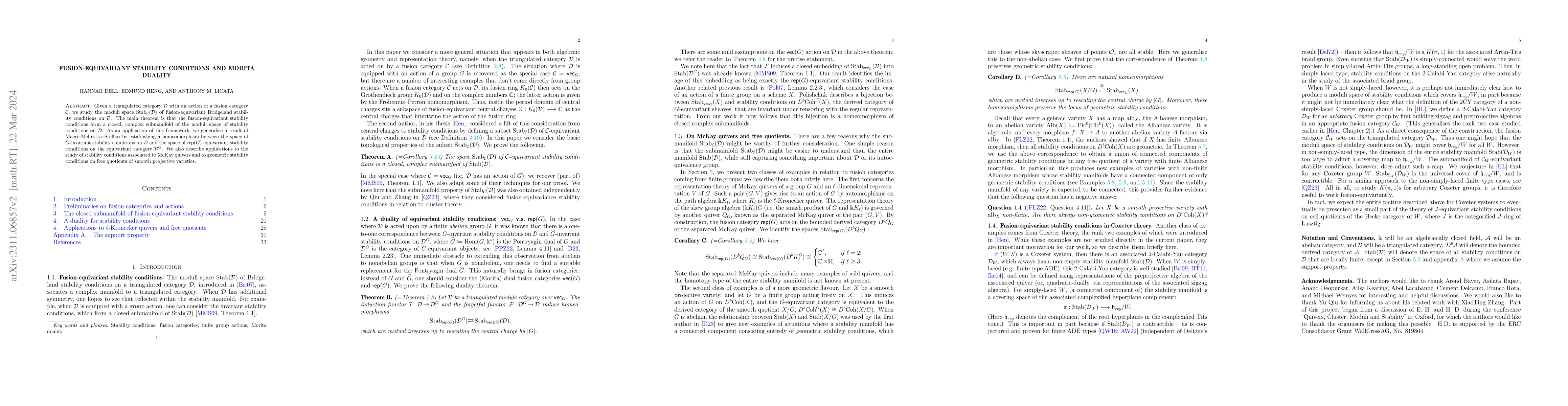 Thumbnail for Fusion-equivariant stability conditions and Morita duality