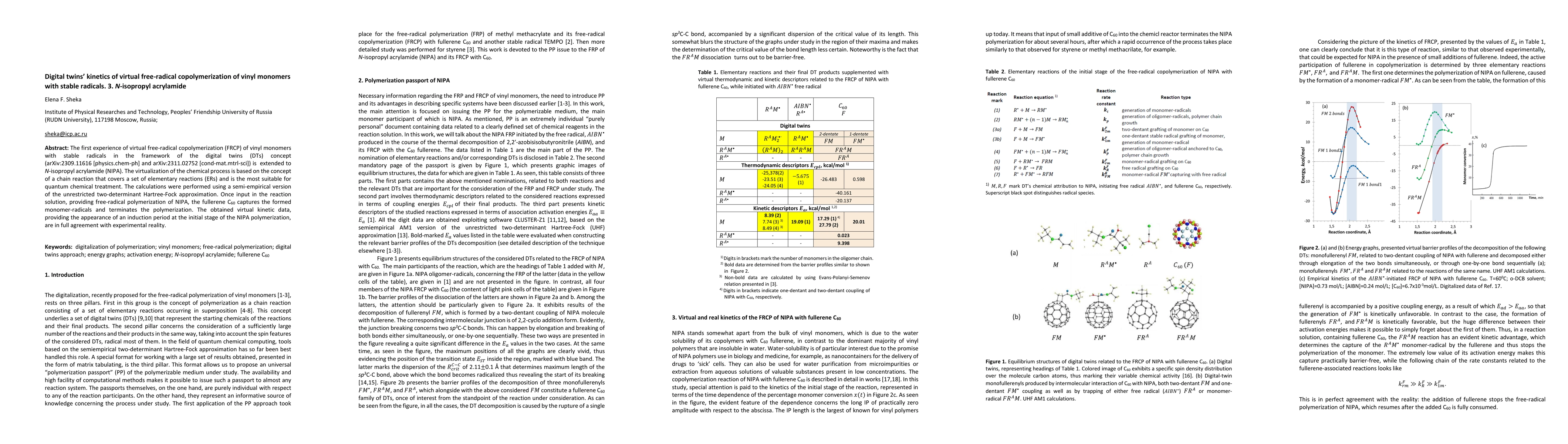Thumbnail for Digital twins kinetics of virtual free-radical copolymerization of vinyl
  monomers with stable radicals. 3. N-isopropyl acrylamide