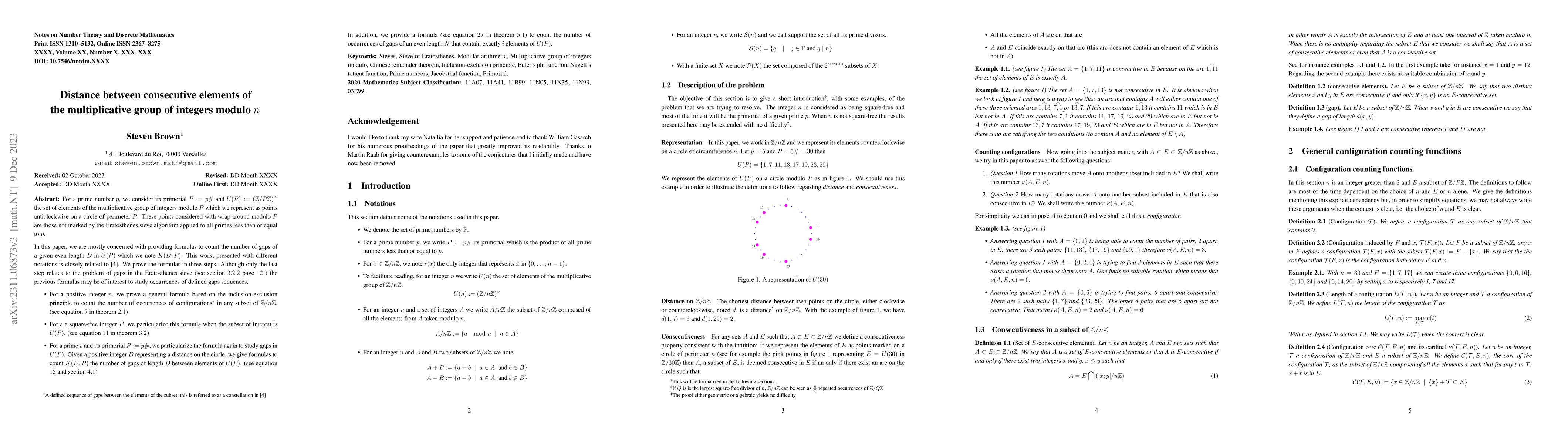 Thumbnail for Distance between consecutive elements of the multiplicative group of
  integers modulo $n$