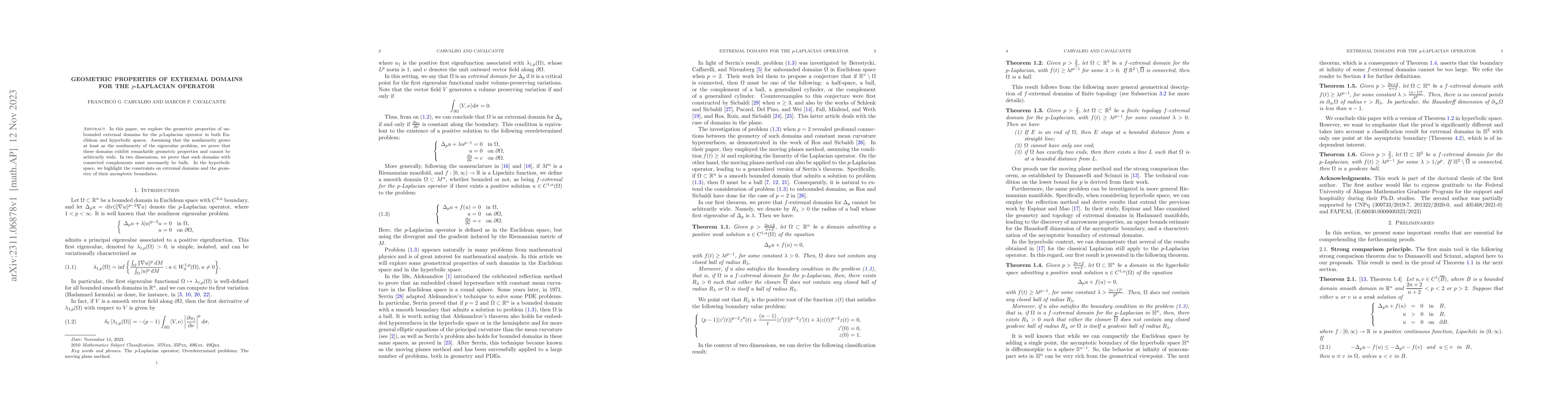 Thumbnail for Geometric properties of extremal domains for the $p$-Laplacian operator