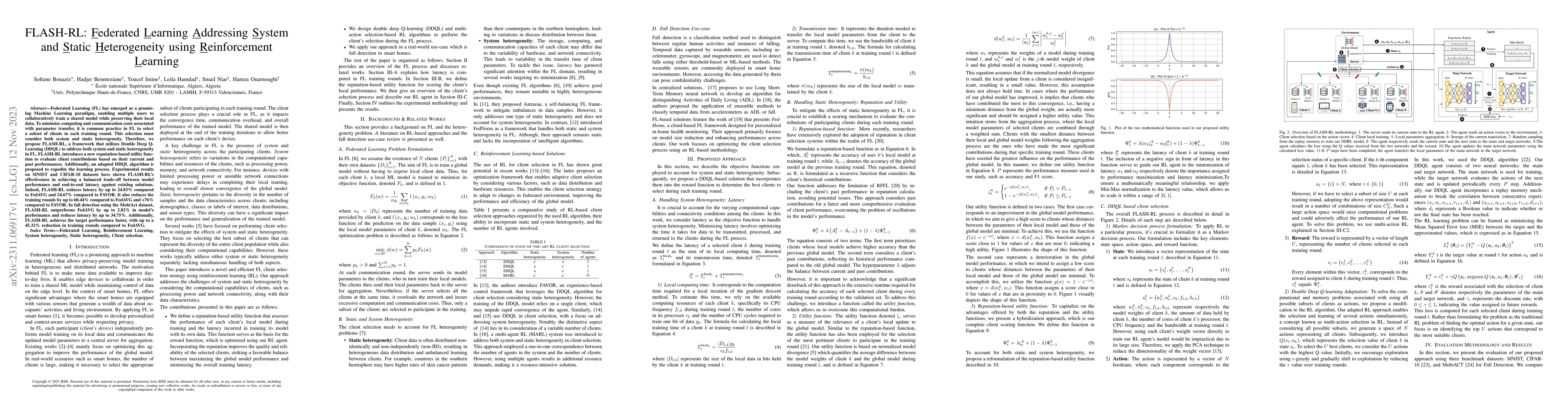 Thumbnail for FLASH-RL: Federated Learning Addressing System and Static Heterogeneity
  using Reinforcement Learning