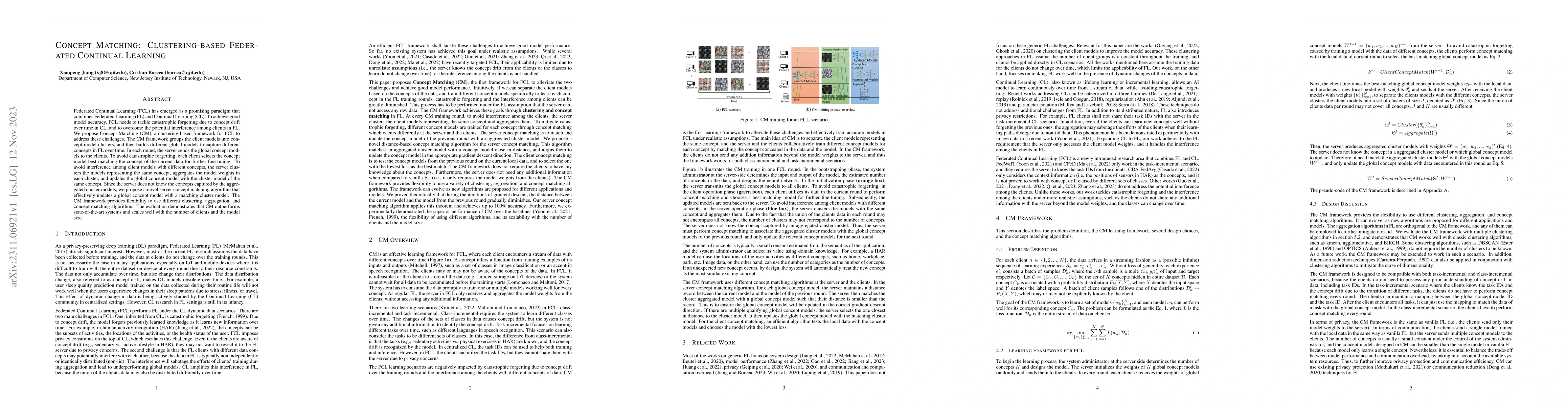 Thumbnail for Concept Matching: Clustering-based Federated Continual Learning
