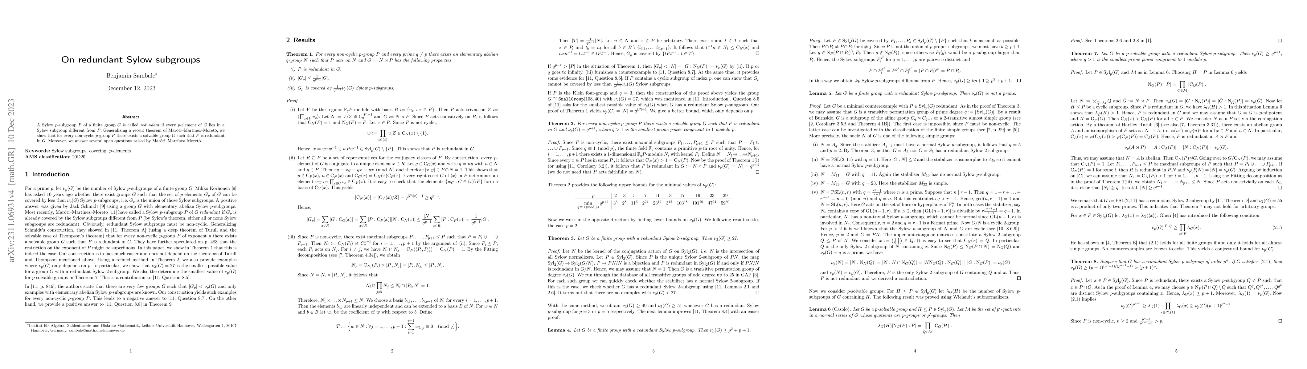Thumbnail for On redundant Sylow subgroups