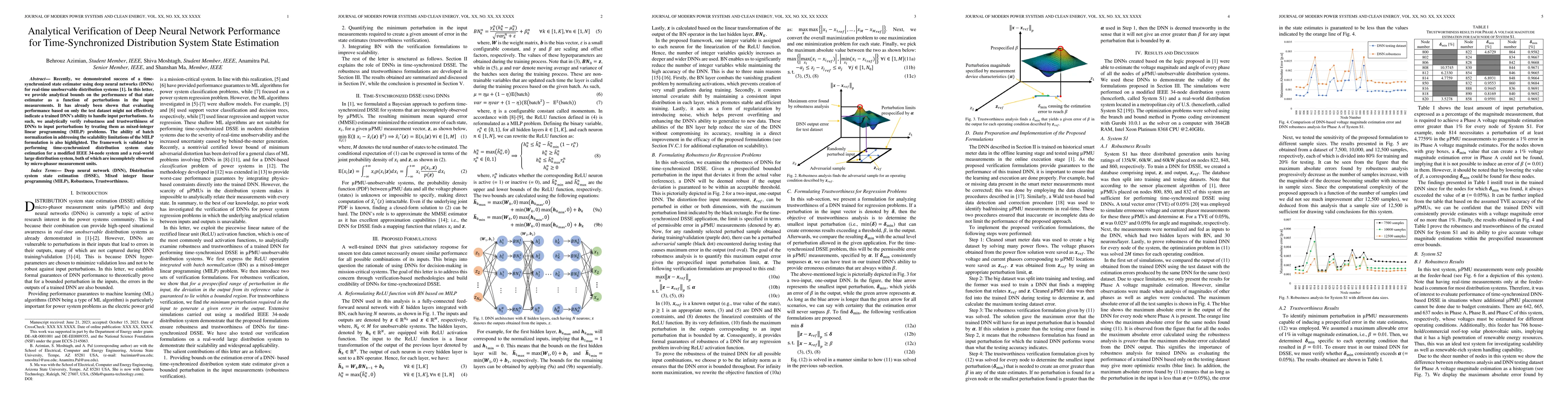Thumbnail for Analytical Verification of Performance of Deep Neural Network Based
  Time-Synchronized Distribution System State Estimation
