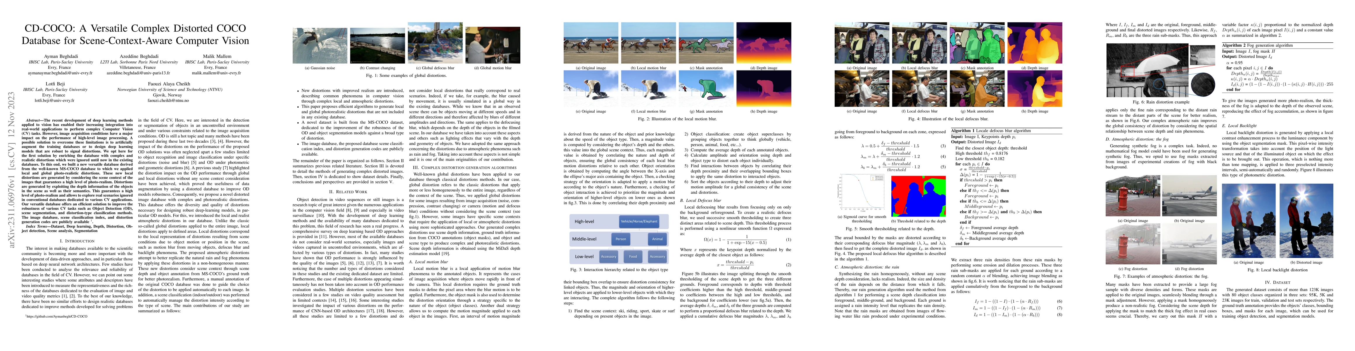 Thumbnail for CD-COCO: A Versatile Complex Distorted COCO Database for
  Scene-Context-Aware Computer Vision
