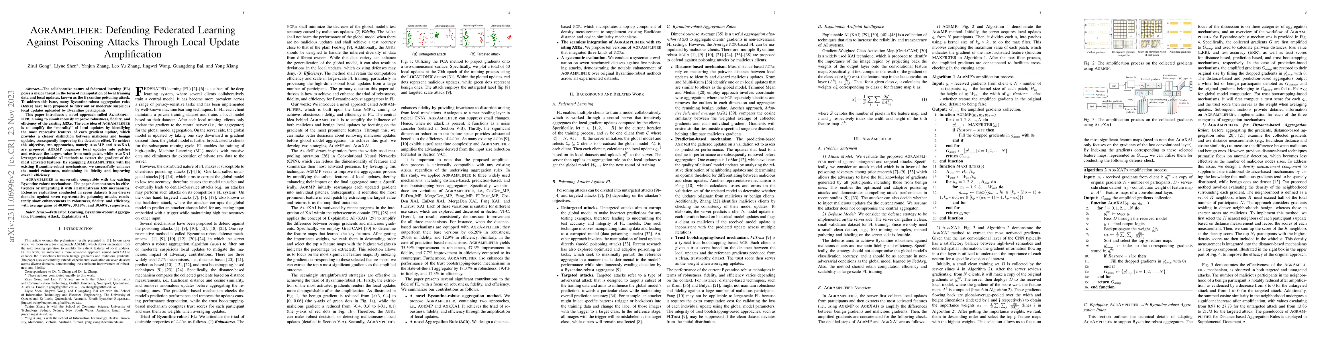 Thumbnail for AGRAMPLIFIER: Defending Federated Learning Against Poisoning Attacks
  Through Local Update Amplification