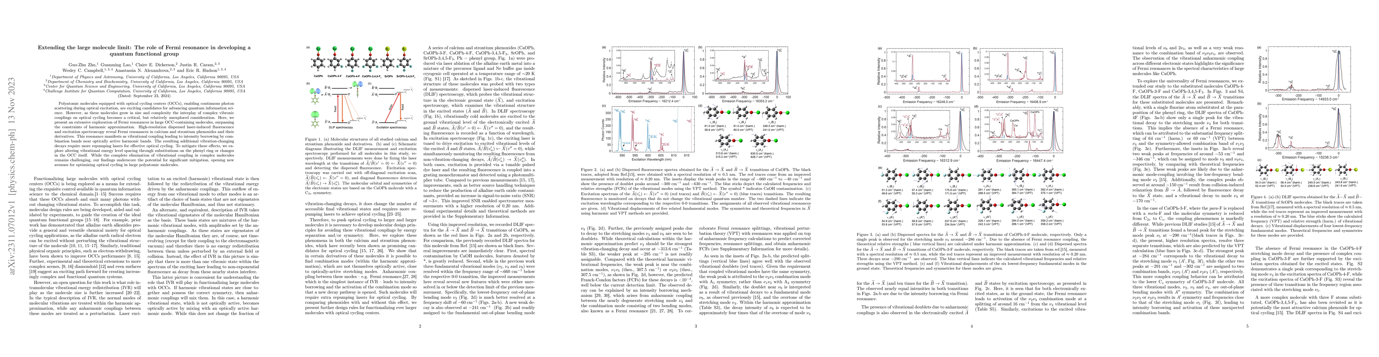 Thumbnail for Extending the large molecule limit: The role of Fermi resonance in
  developing a quantum functional group