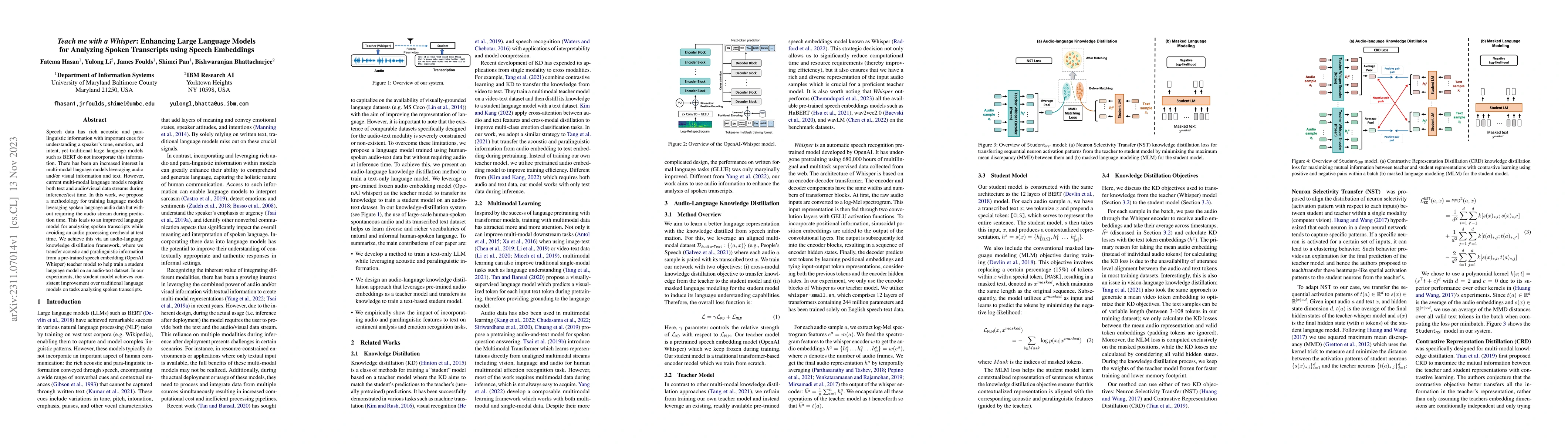 Thumbnail for Teach me with a Whisper: Enhancing Large Language Models for Analyzing
  Spoken Transcripts using Speech Embeddings