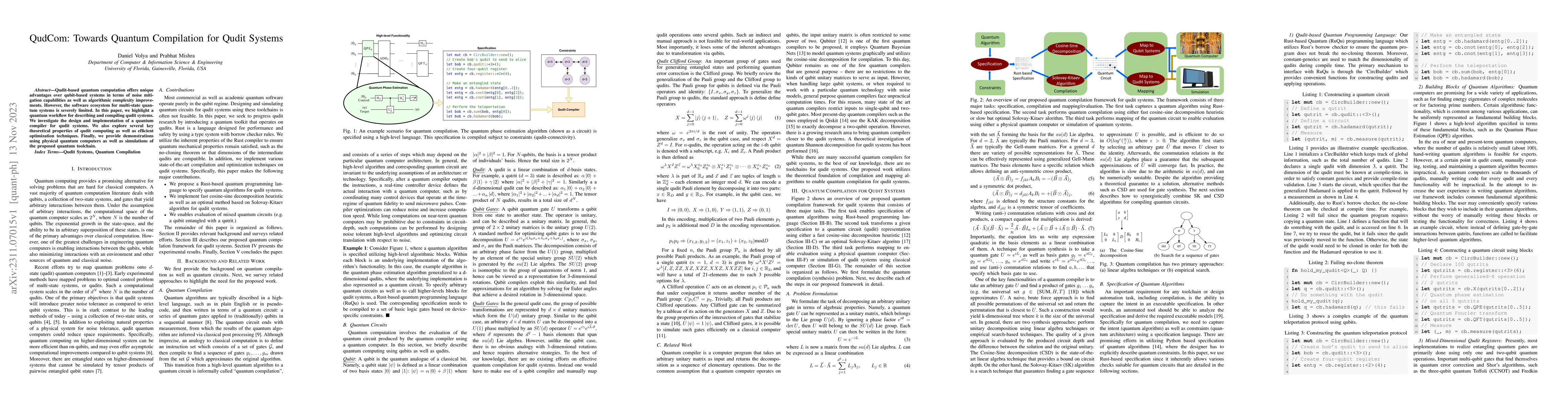 Thumbnail for QudCom: Towards Quantum Compilation for Qudit Systems