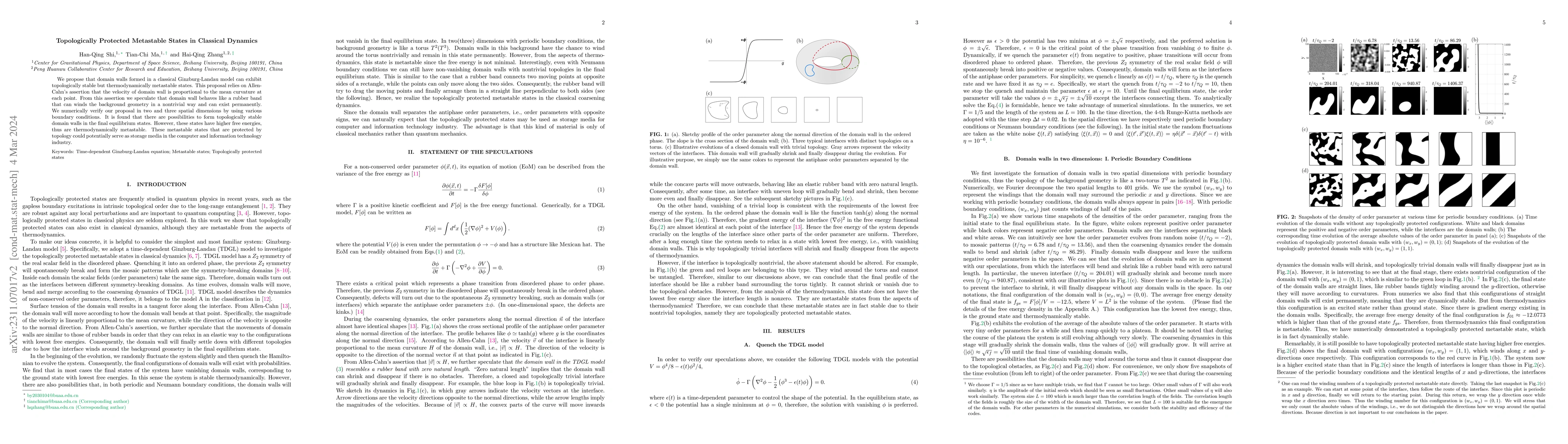 Thumbnail for Topologically Protected Metastable States in Classical Dynamics