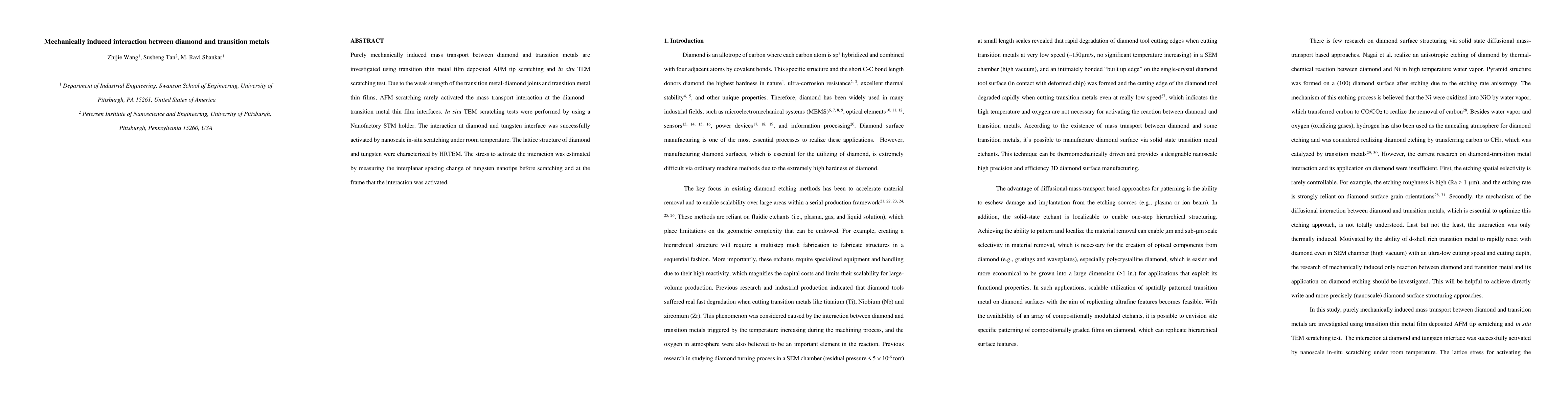 Thumbnail for Mechanically induced interaction between diamond and transition metals