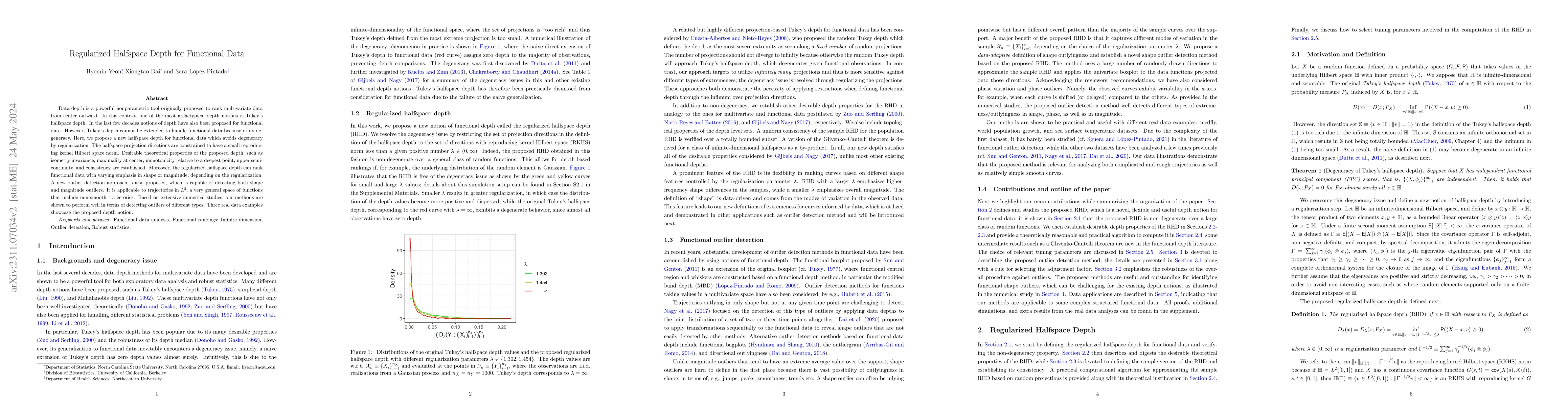 Thumbnail for Regularized Halfspace Depth for Functional Data