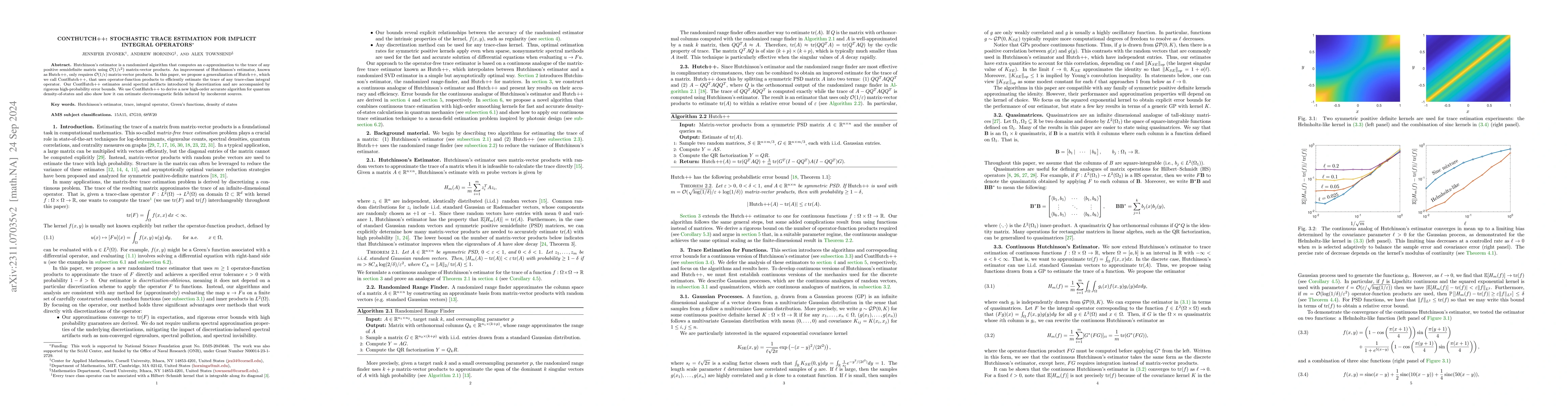 Thumbnail for ContHutch++: Stochastic trace estimation for implicit integral operators