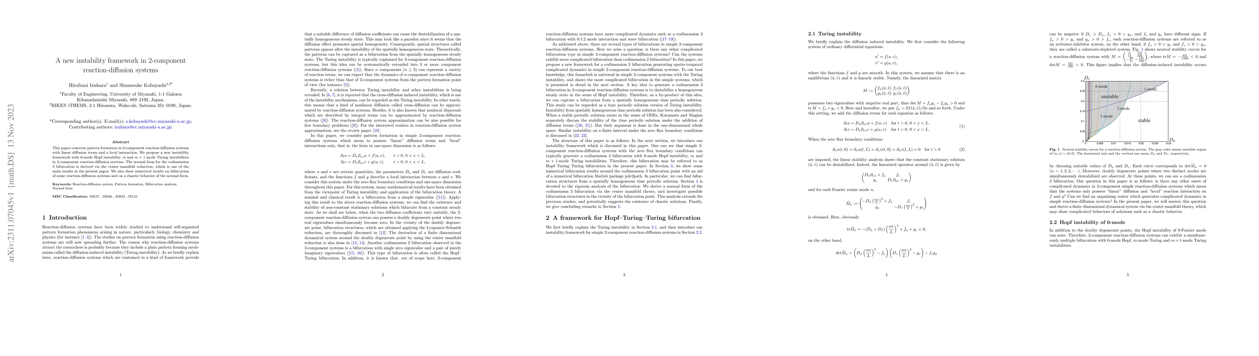 Thumbnail for A new instability framework in 2-component reaction-diffusion systems