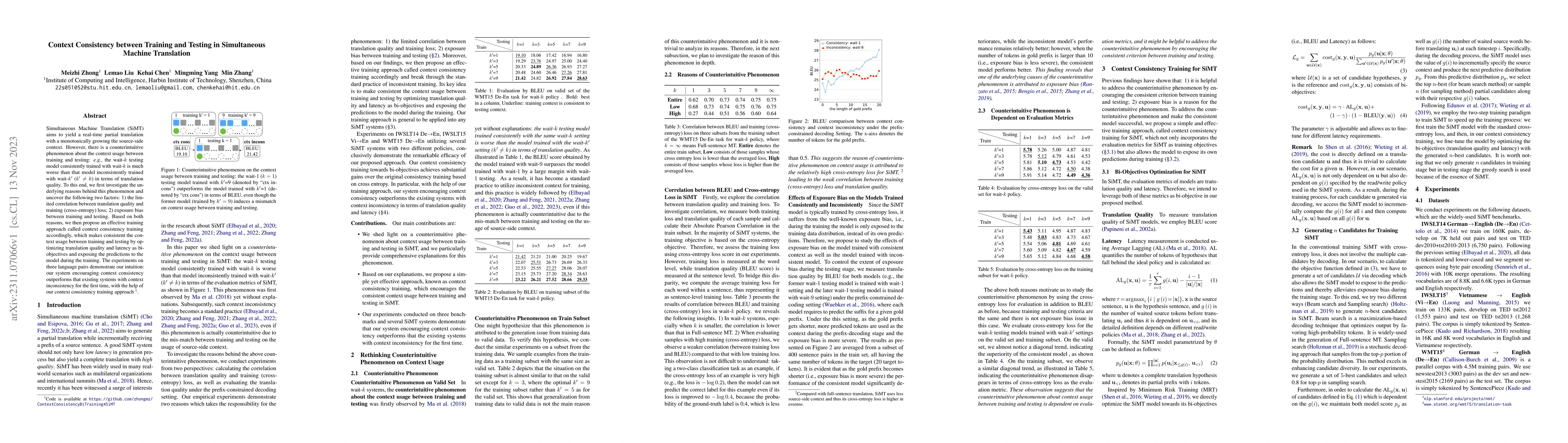 Thumbnail for Context Consistency between Training and Testing in Simultaneous Machine
  Translation