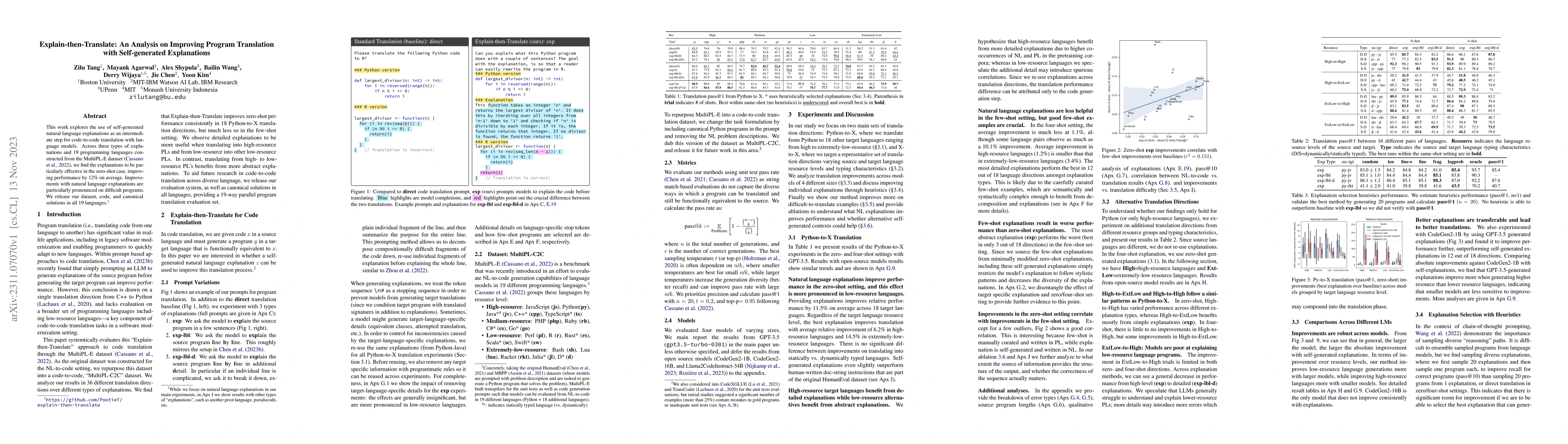 Thumbnail for Explain-then-Translate: An Analysis on Improving Program Translation
  with Self-generated Explanations