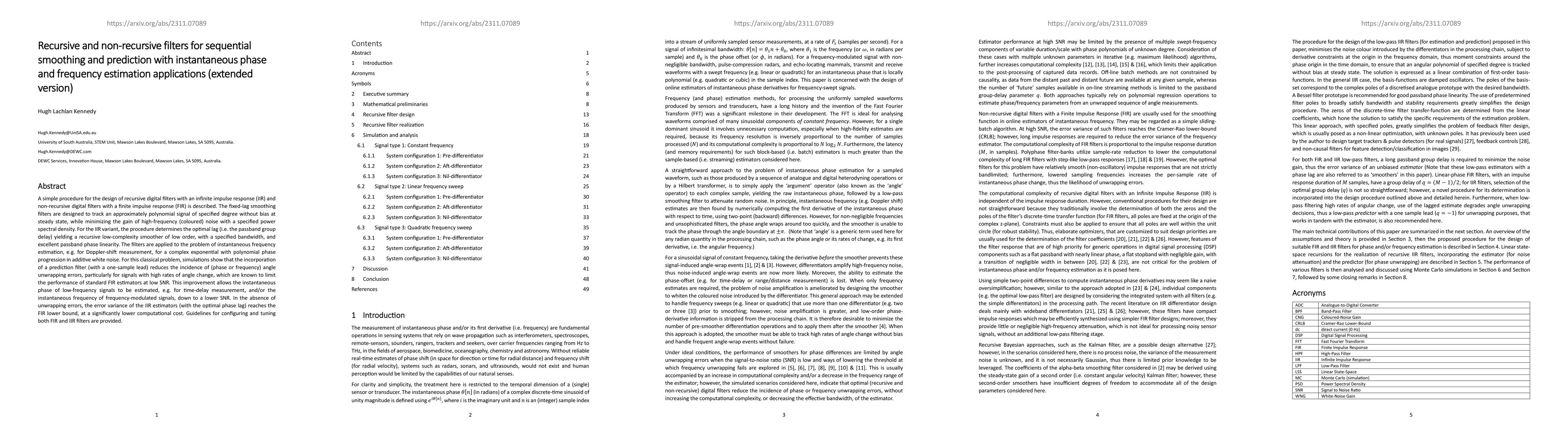 Thumbnail for Recursive and non-recursive filters for sequential smoothing and
  prediction with instantaneous phase and frequency estimation applications
  (extended version)