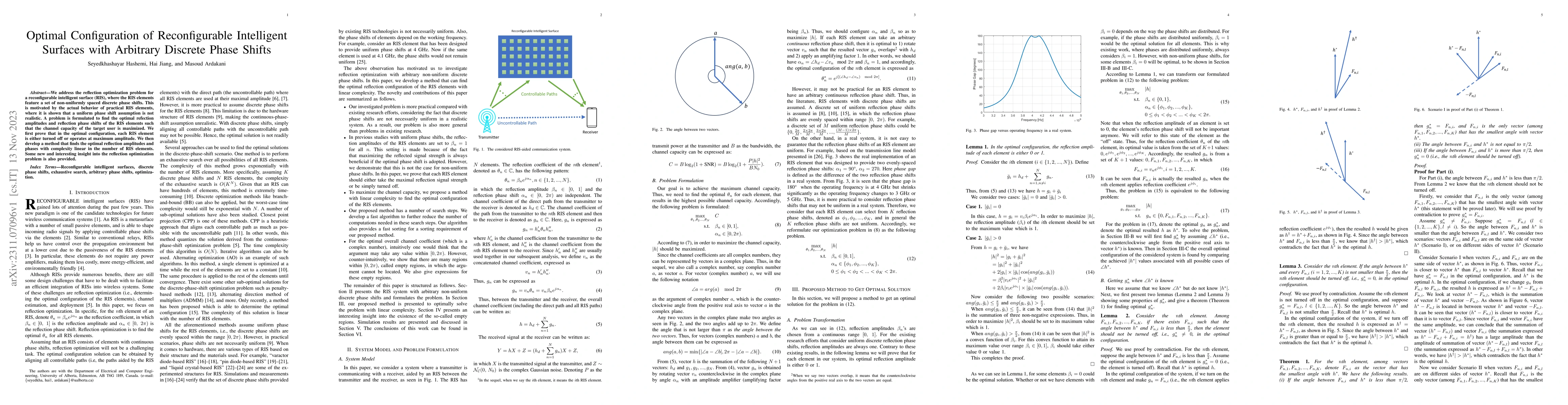 Thumbnail for Optimal Configuration of Reconfigurable Intelligent Surfaces with
  Arbitrary Discrete Phase Shifts