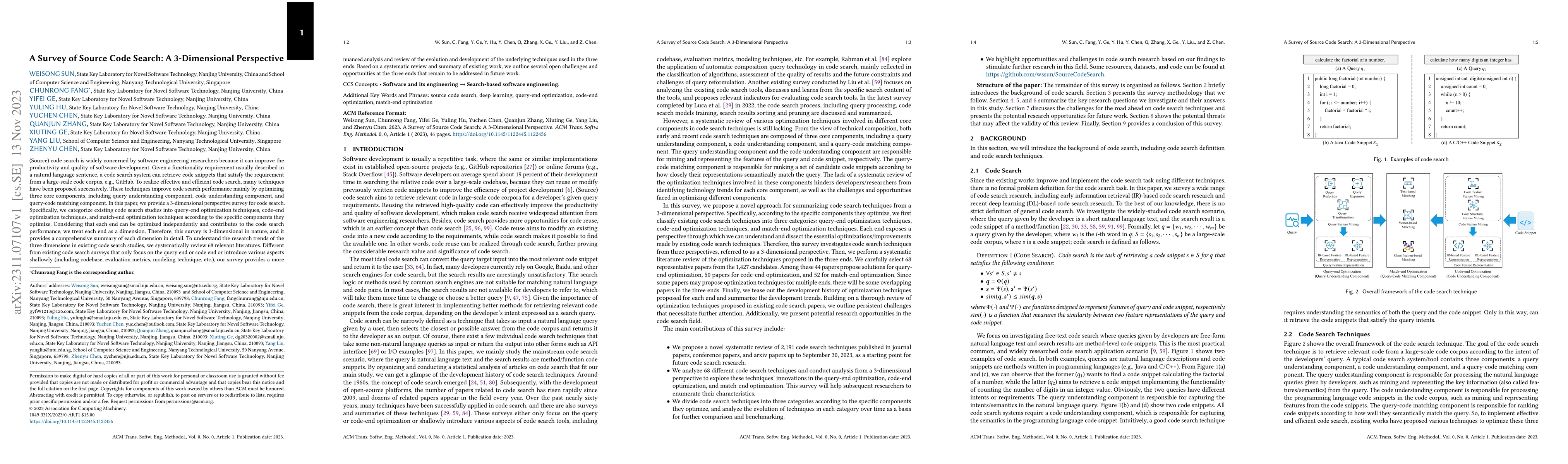 Thumbnail for A Survey of Source Code Search: A 3-Dimensional Perspective