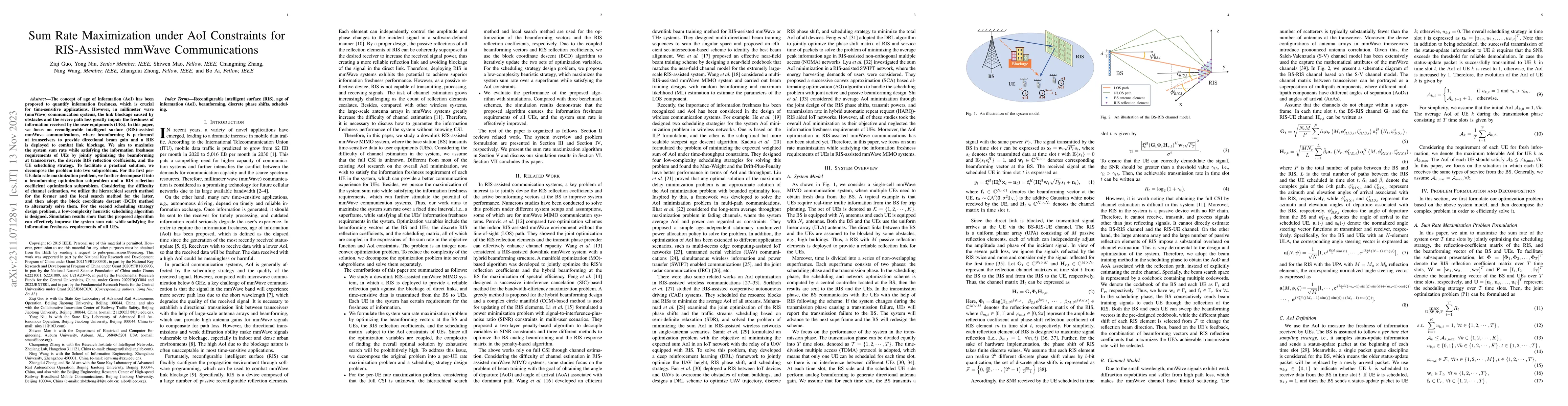 Thumbnail for Sum Rate Maximization under AoI Constraints for RIS-Assisted mmWave
  Communications