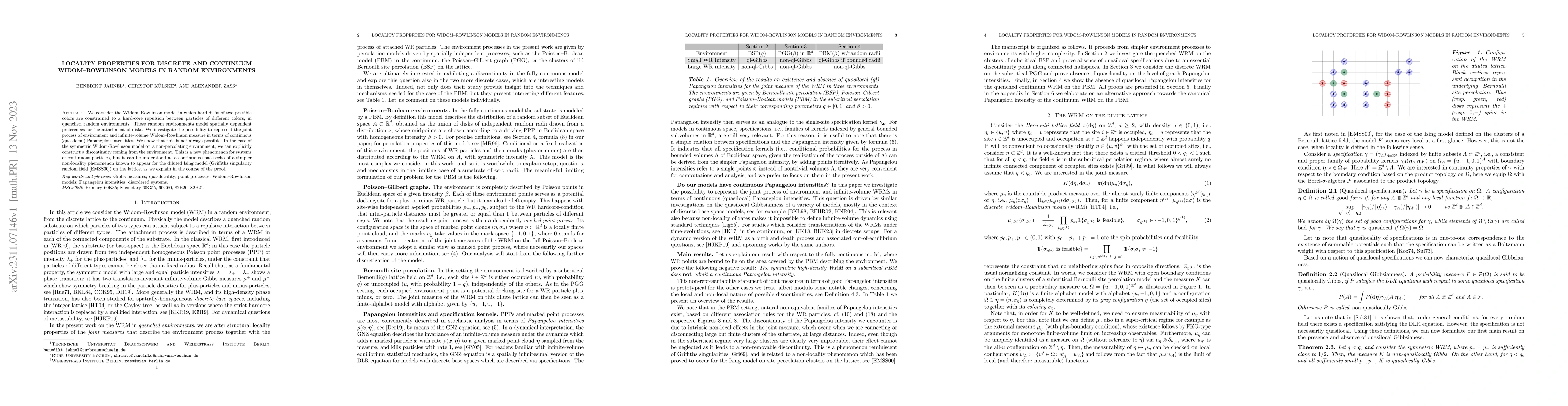 Thumbnail for Locality properties for discrete and continuum Widom--Rowlinson models
  in random environments