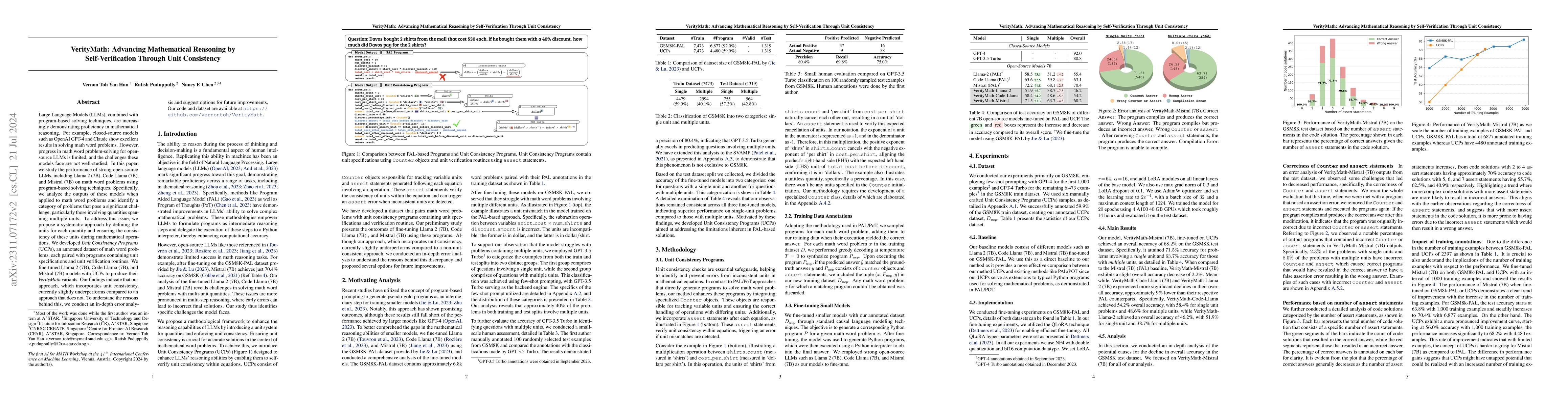 Thumbnail for VerityMath: Advancing Mathematical Reasoning by Self-Verification
  Through Unit Consistency