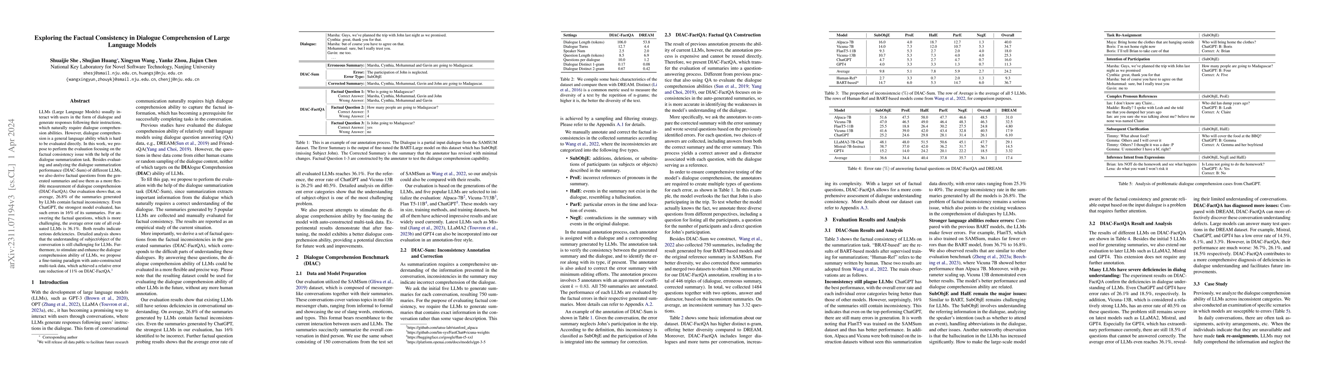 Thumbnail for Exploring the Factual Consistency in Dialogue Comprehension of Large
  Language Models