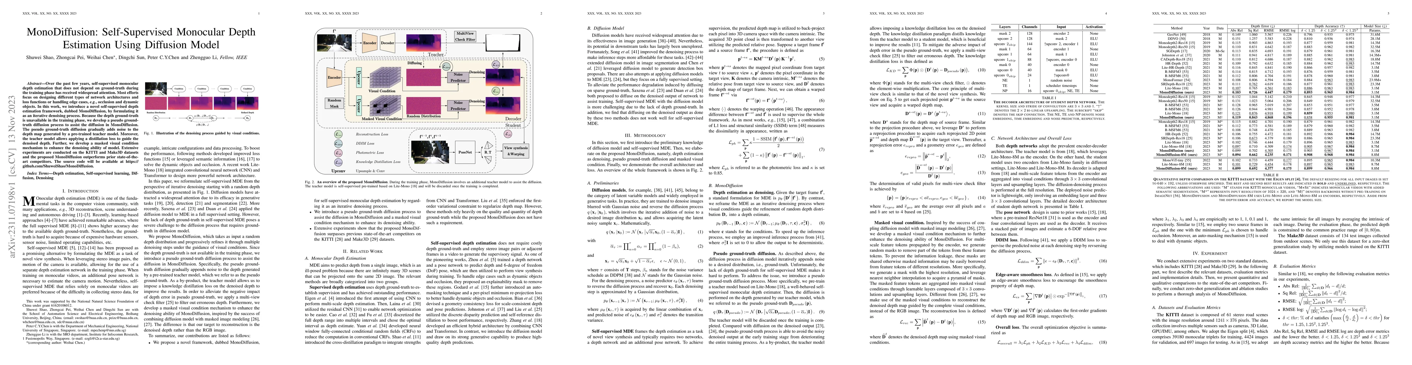 Thumbnail for MonoDiffusion: Self-Supervised Monocular Depth Estimation Using
  Diffusion Model