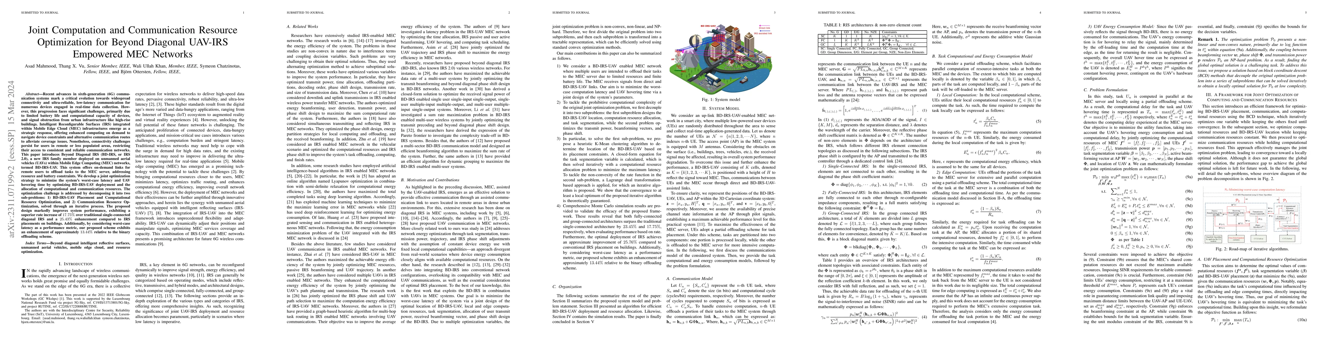 Thumbnail for Joint Computation and Communication Resource Optimization for Beyond
  Diagonal UAV-IRS Empowered MEC Networks