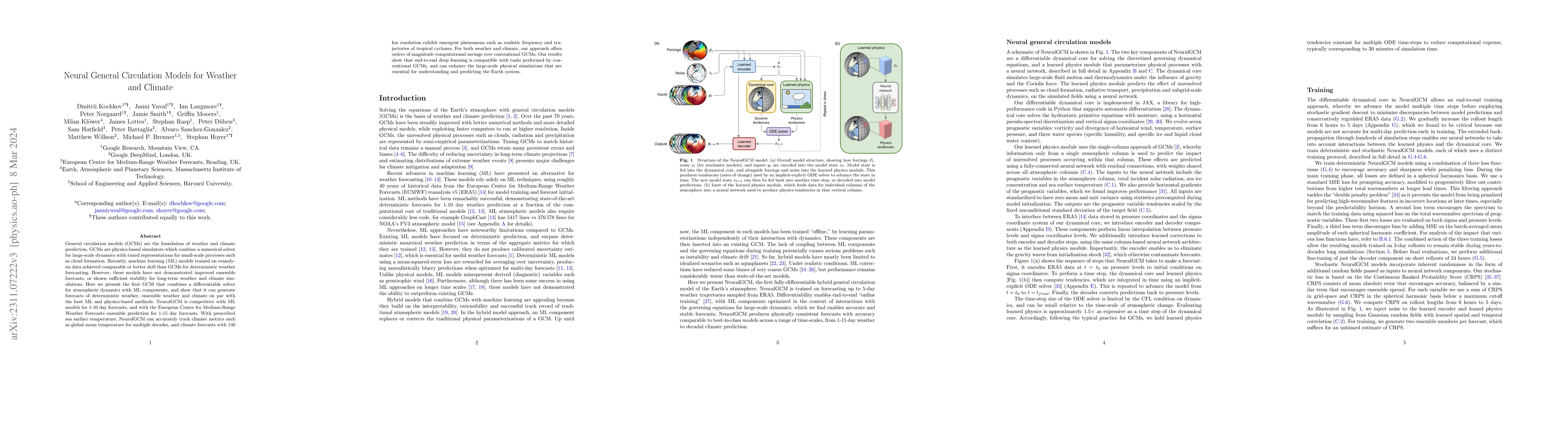 Thumbnail for Neural General Circulation Models for Weather and Climate