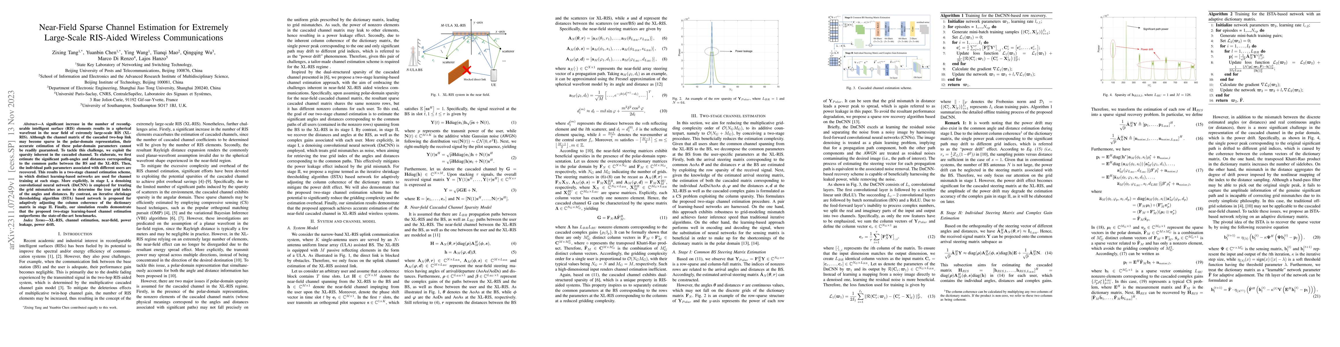 Thumbnail for Near-Field Sparse Channel Estimation for Extremely Large-Scale RIS-Aided
  Wireless Communications