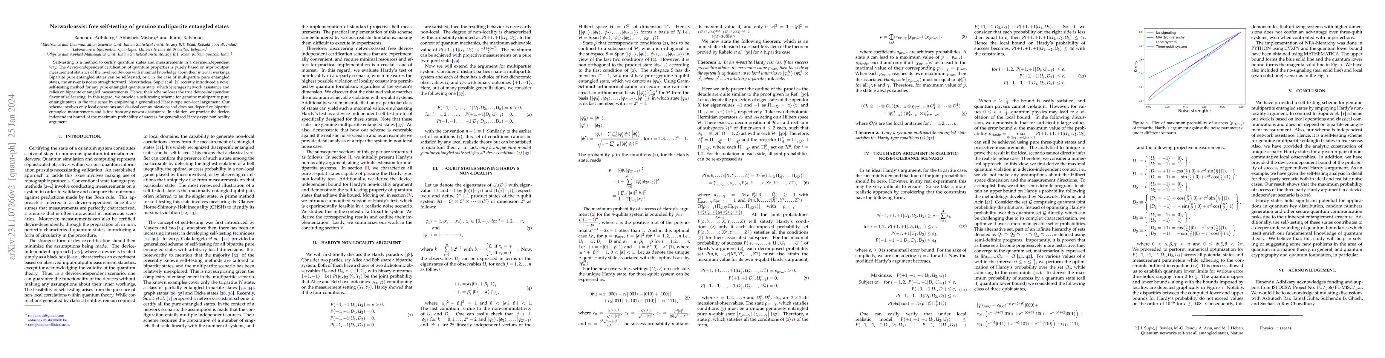 Thumbnail for Network-assist free self-testing of genuine multipartite entangled
  states