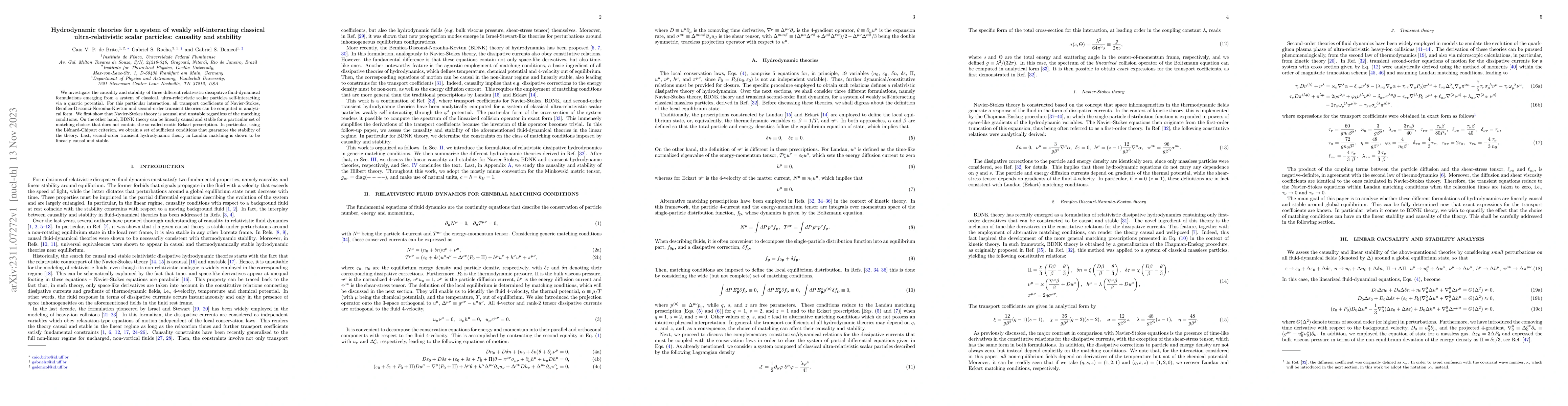 Thumbnail for Hydrodynamic theories for a system of weakly self-interacting classical
  ultra-relativistic scalar particles: causality and stability