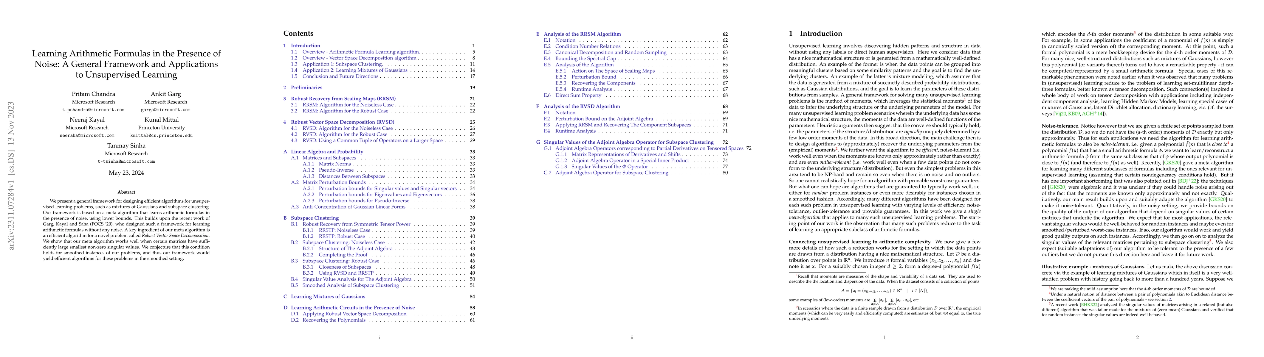 Thumbnail for Learning Arithmetic Formulas in the Presence of Noise: A General
  Framework and Applications to Unsupervised Learning