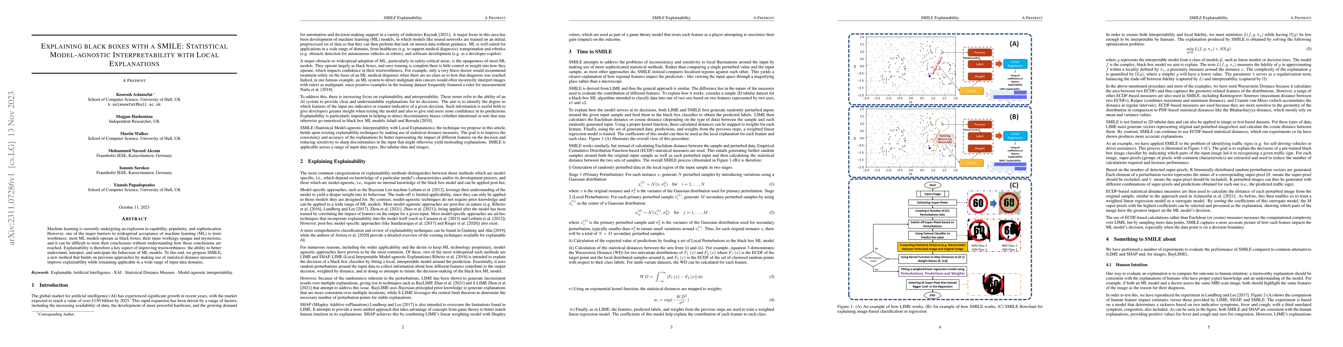 Thumbnail for Explaining black boxes with a SMILE: Statistical Model-agnostic
  Interpretability with Local Explanations