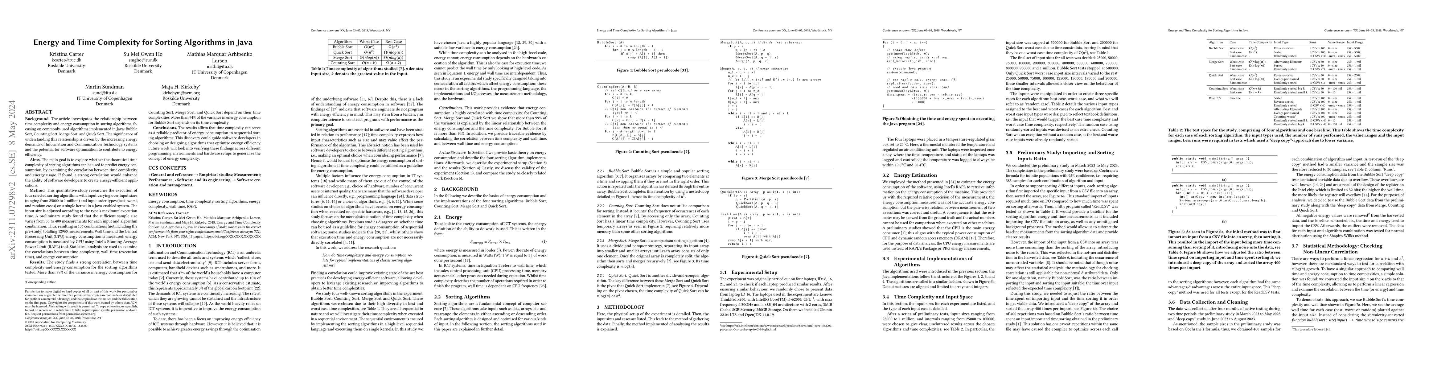 Thumbnail for Energy and Time Complexity for Sorting Algorithms in Java