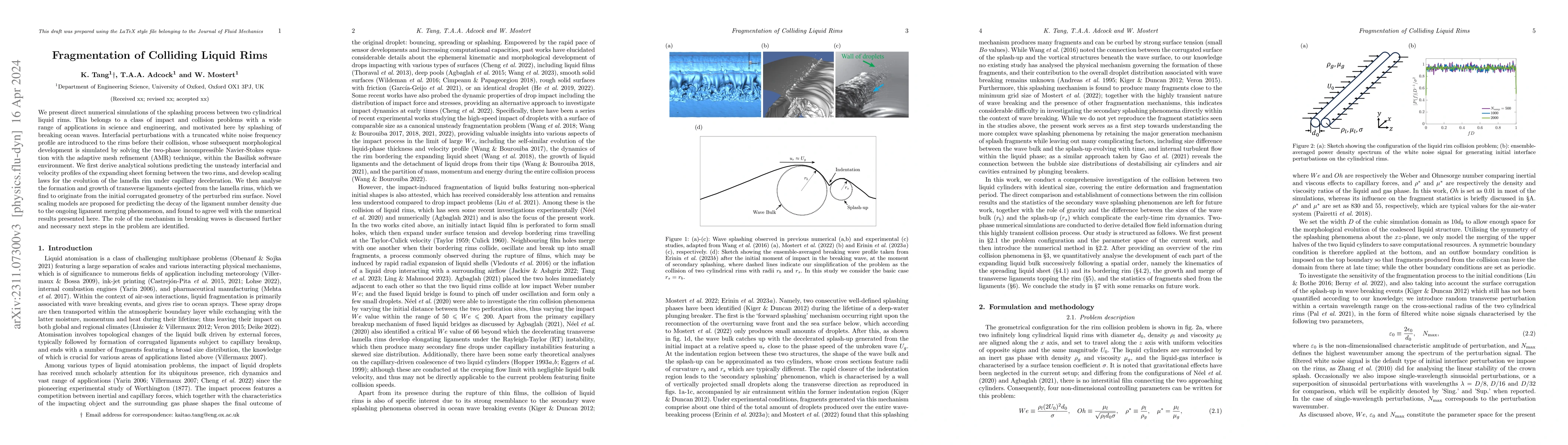 Thumbnail for Fragmentation of Colliding Liquid Rims