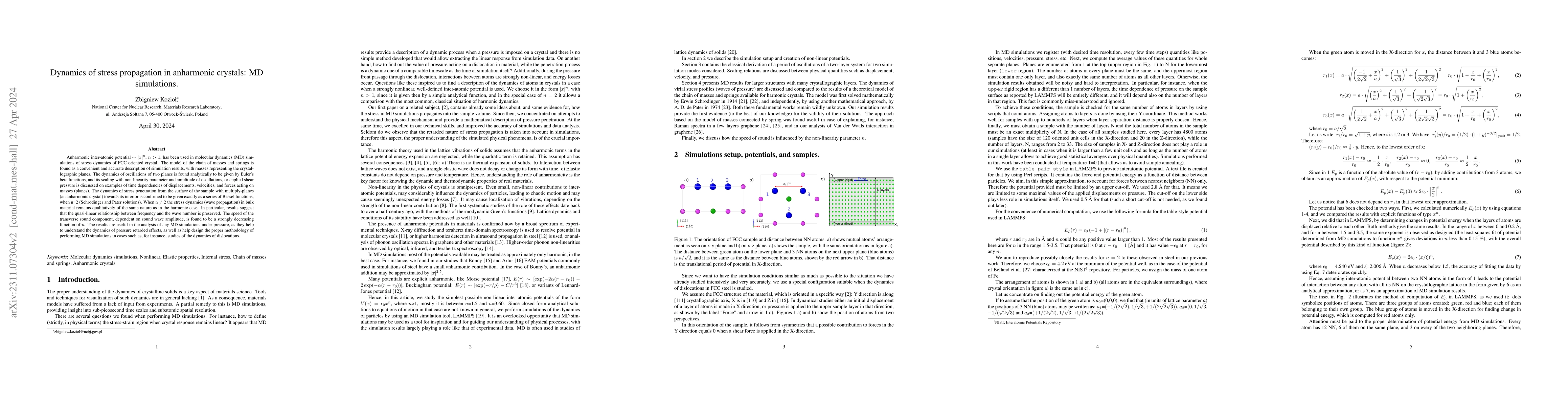 Thumbnail for Dynamics of stress propagation in anharmonic crystals: MD simulations