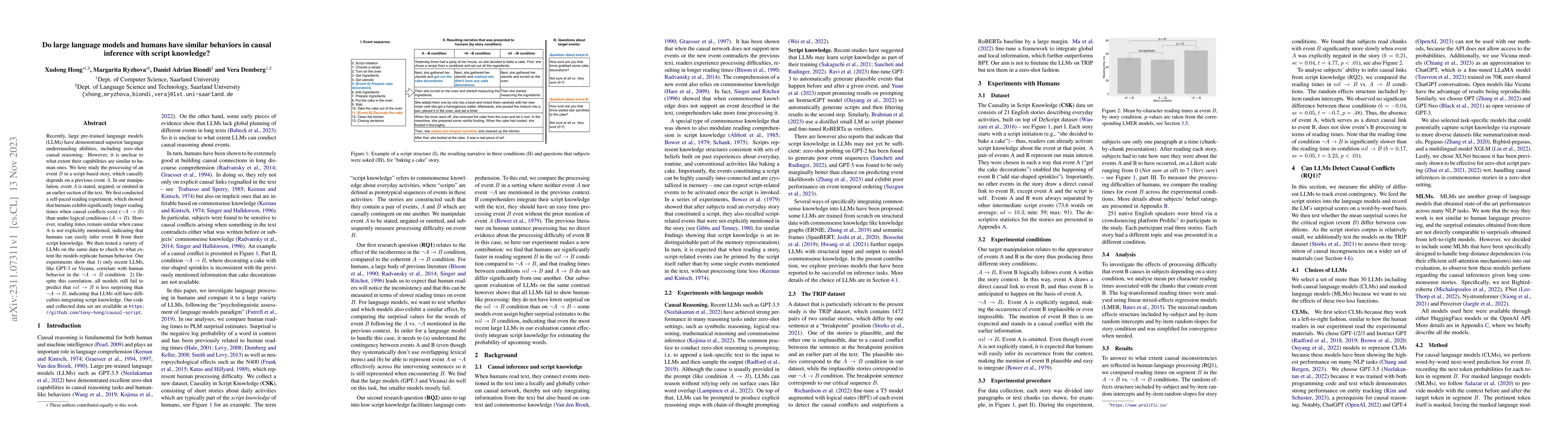 Thumbnail for Do large language models and humans have similar behaviors in causal
  inference with script knowledge?