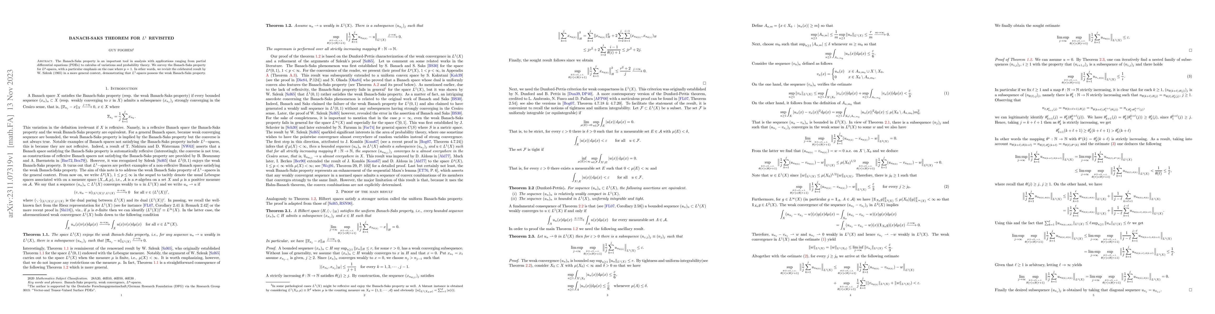 Thumbnail for Banach-Saks Theorem for $L^1$ revisited