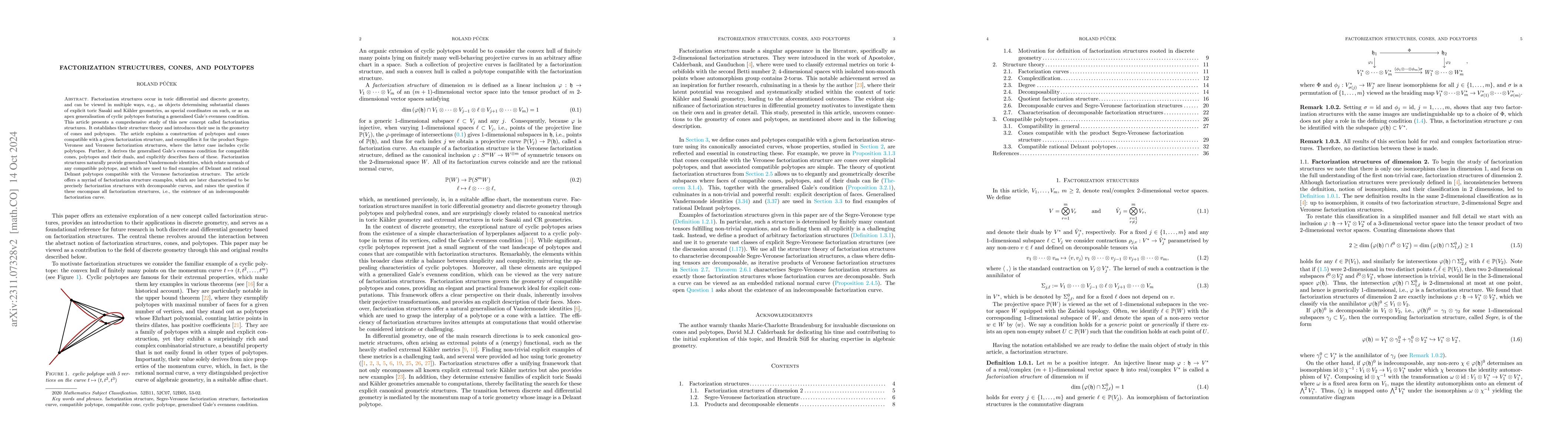 Thumbnail for Factorization structures, cones, and polytopes