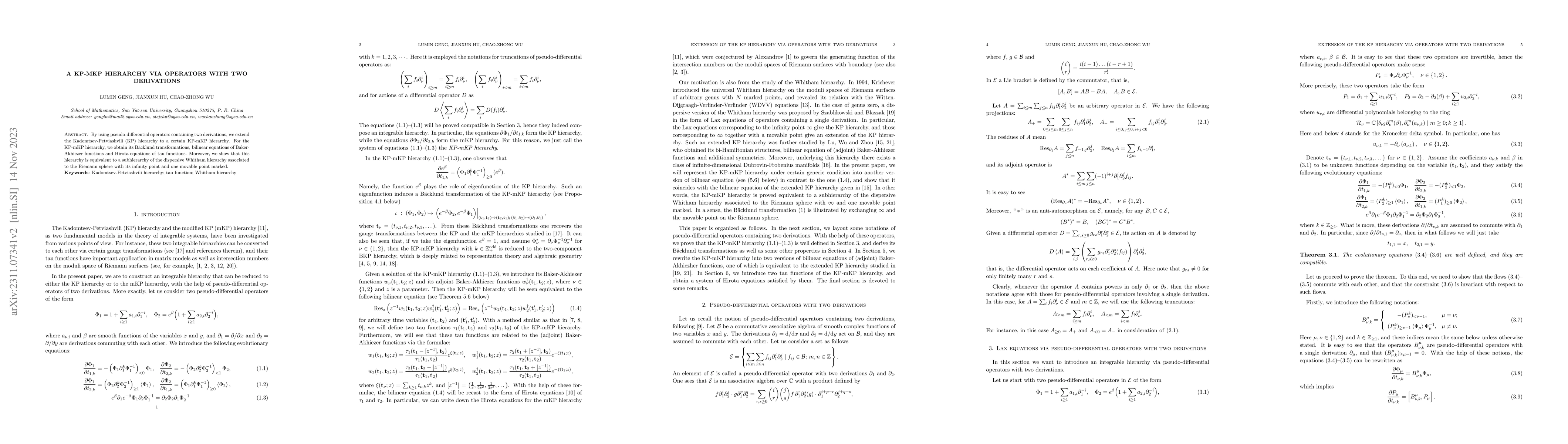 Thumbnail for A KP-mKP Hierarchy via Operators with Two Derivations
