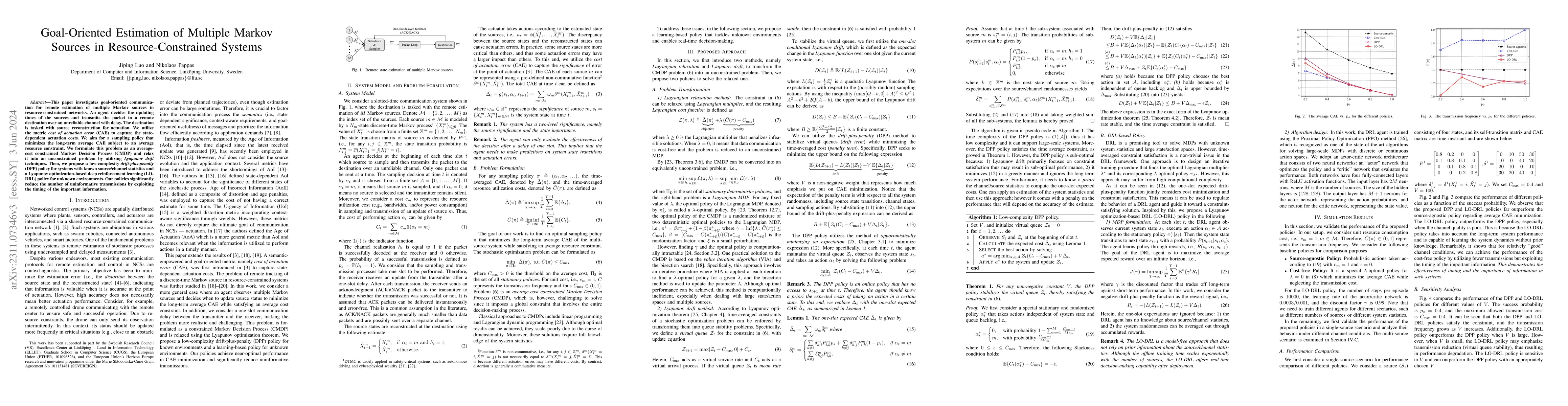 Thumbnail for Goal-oriented Estimation of Multiple Markov Sources in
  Resource-constrained Systems